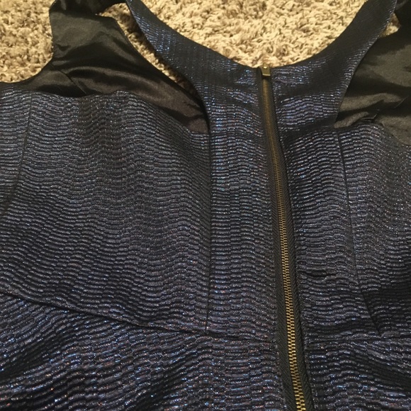 Express Blue Sparkle Structured Cocktail Dress - Picture 6 of 7